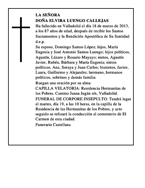 Doña Elvira Luengo Callejas