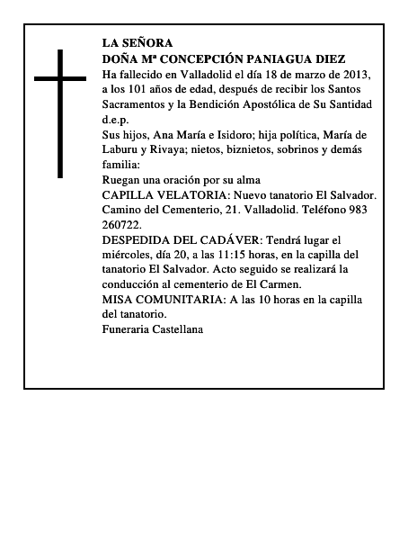 Doña Mª Concepción Paniagua Diez