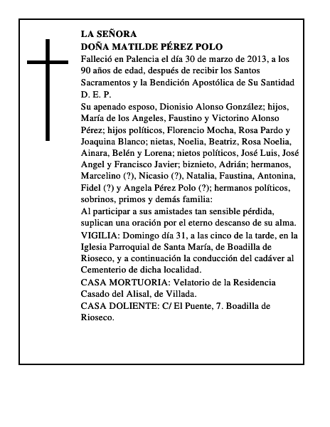 Doña Matilde Pérez Polo