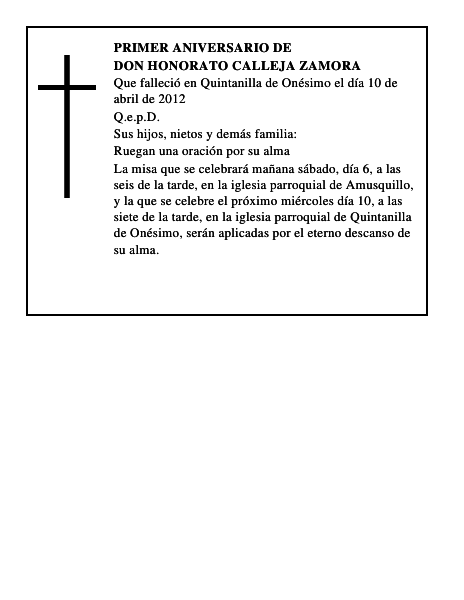 Don Honorato Calleja Zamora