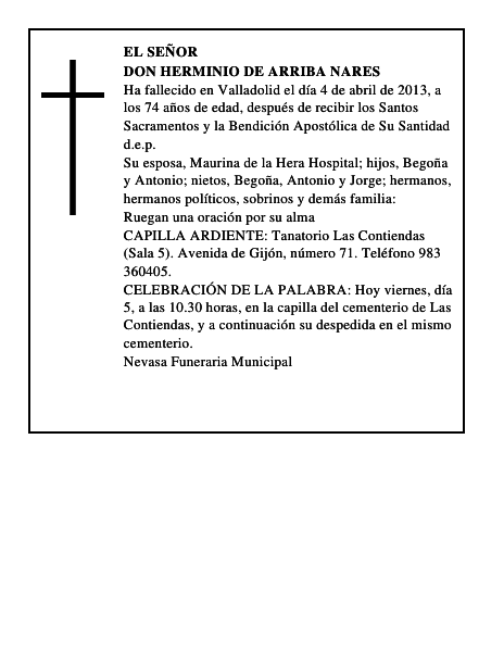 Don Herminio de Arriba Nares