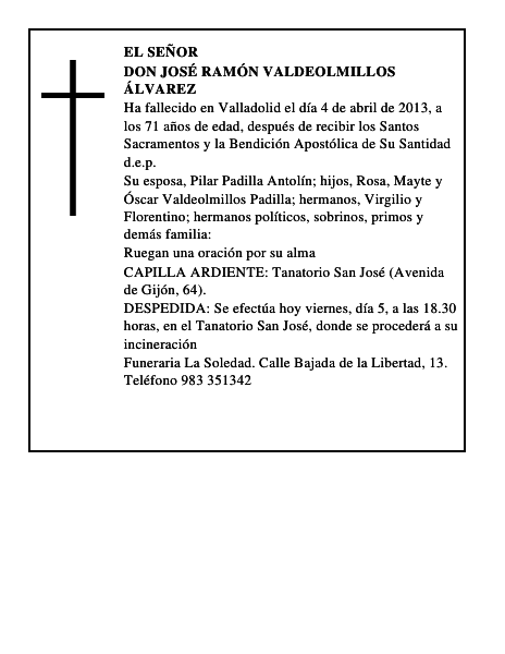 Don José Ramón Valdeolmillos Álvarez
