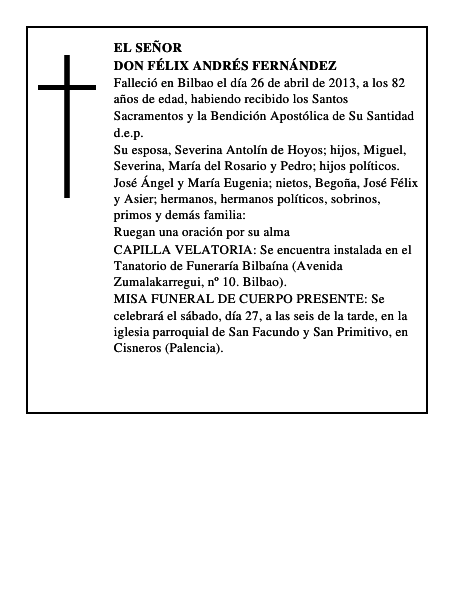Don Félix Andrés Fernández