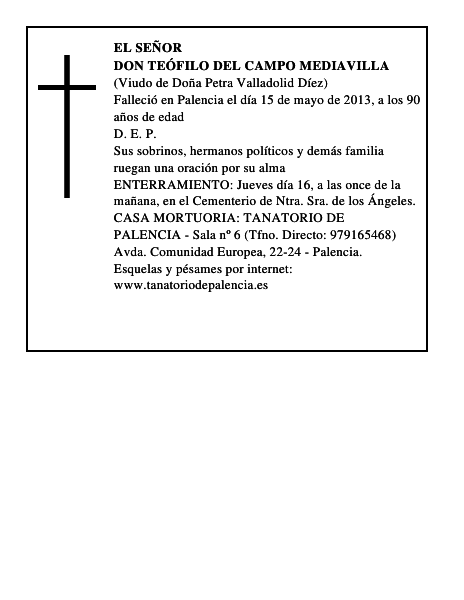 Don Teófilo del Campo Mediavilla