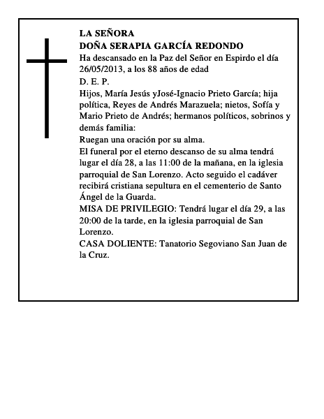 Doña Serapia García Redondo