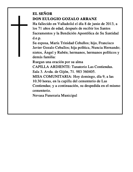 Don Eulogio Gozalo Arranz