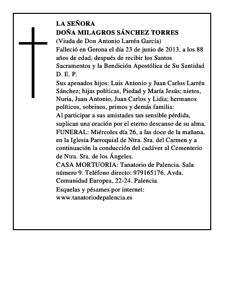 Doña Milagros Sánchez Torres
