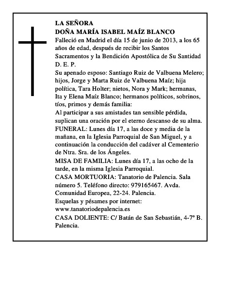 Doña María Isabel Maíz Blanco
