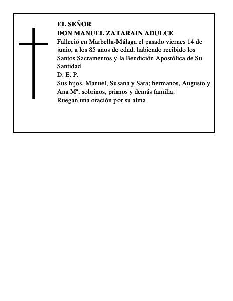 Don Manuel Zatarain Adulce