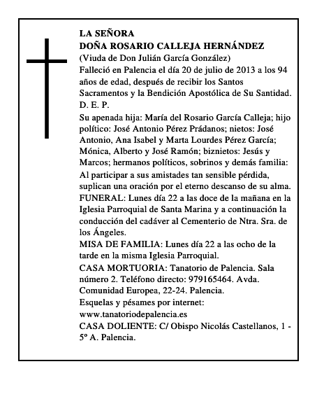 Doña Rosario Calleja Hernández