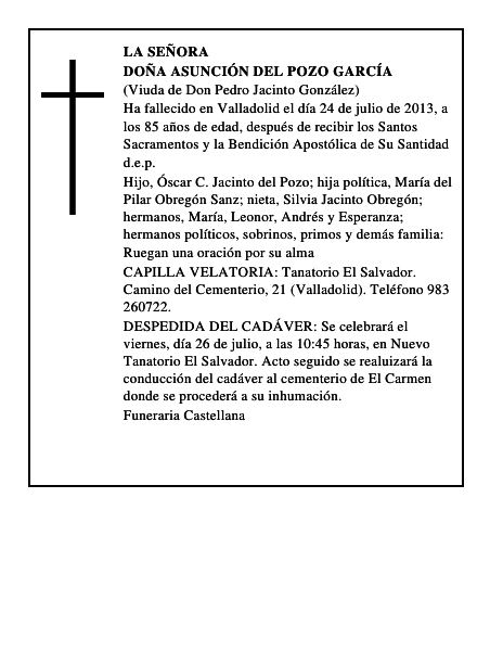 Doña Asunción del Pozo García