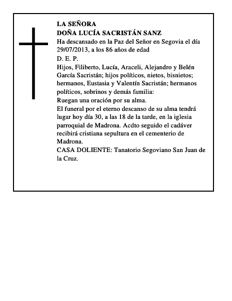 Doña Lucía Sacristán Sanz