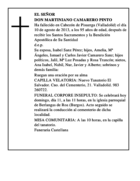 Don Martiniano Camarero Pinto
