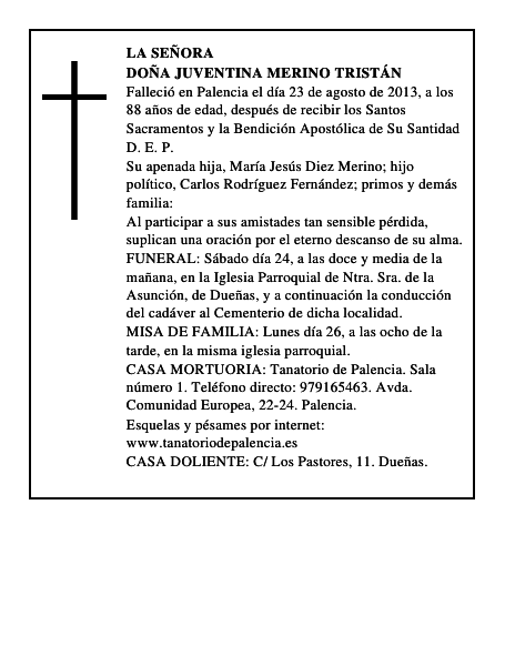 Doña Juventina Merino Tristán
