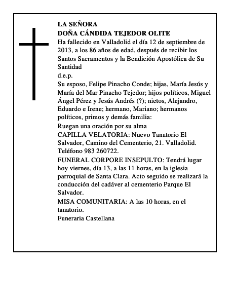 Doña Cándida Tejedor Olite
