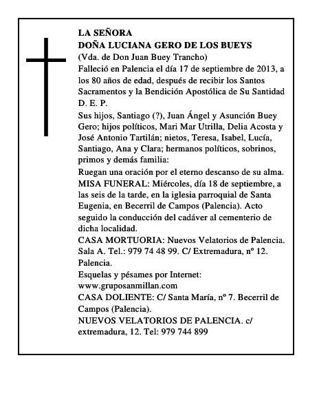 Doña Luciana Gero de los Bueys