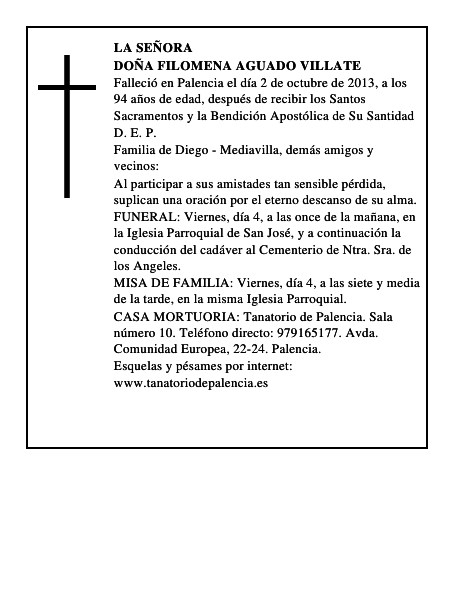 Doña Filomena Aguado Villate