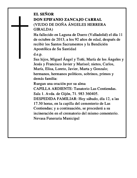 Don Epifanio Zancajo Carral