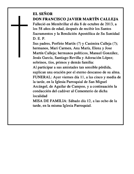 Don Francisco Javier Martín Calleja