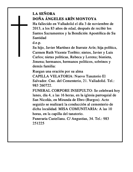 Doña Ángeles Arín Montoya