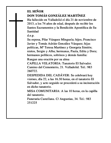 Don Tomás González Martínez