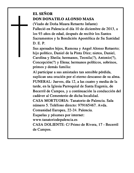 Don Donatilo Alonso Masa