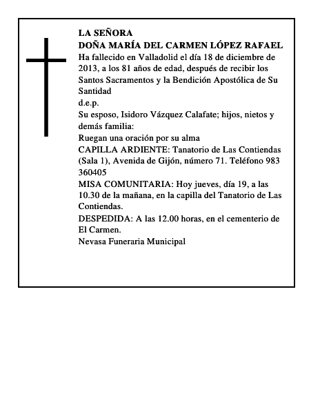 Doña María del Carmen López Rafael