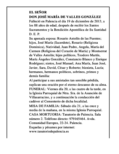 Don José María de Valles González