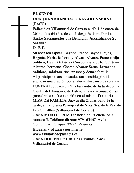 Don Juan Francisco Alvarez Serna