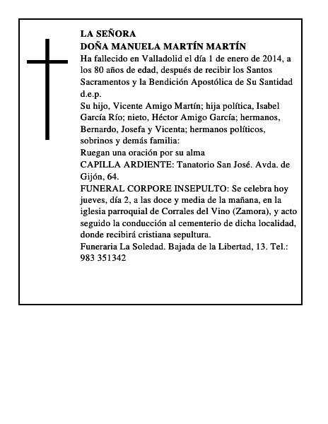 Doña Manuela Martín Martín