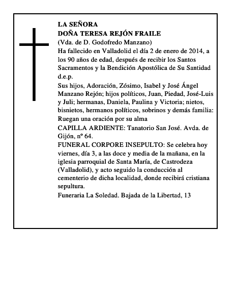 Doña Teresa Rejón Fraile