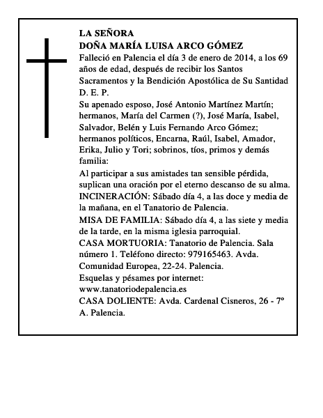 Doña María Luisa Arco Gómez