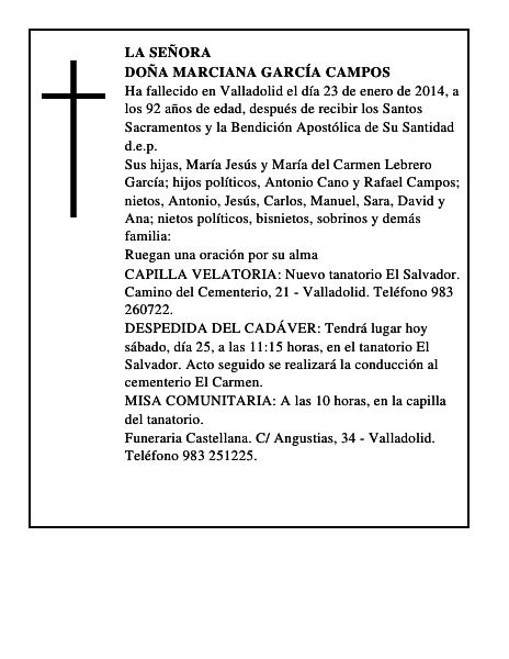 Doña Marciana García Campos