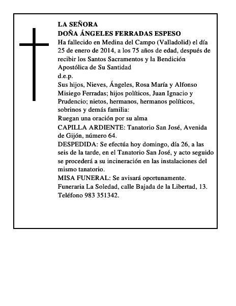 Doña Ángeles Ferradas Espeso