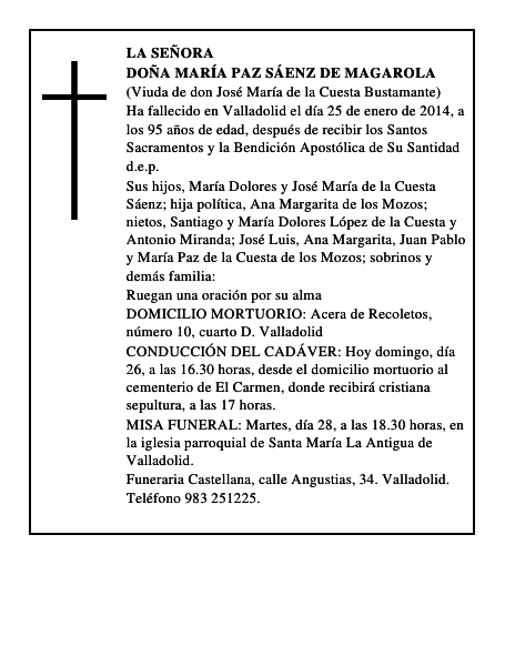 Doña María Paz Sáenz de Magarola
