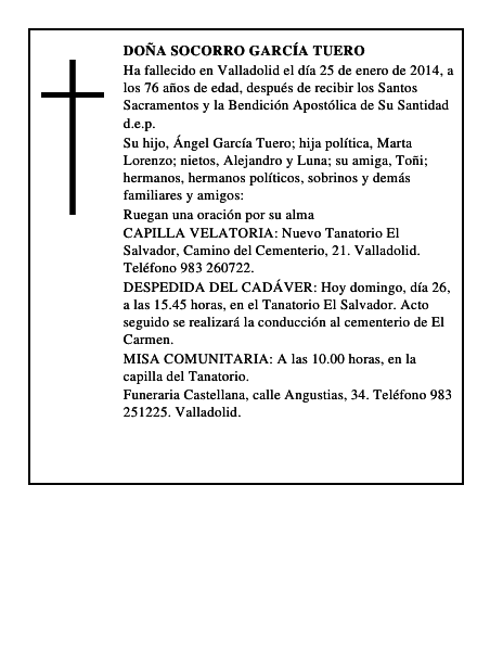 Doña Socorro García Tuero