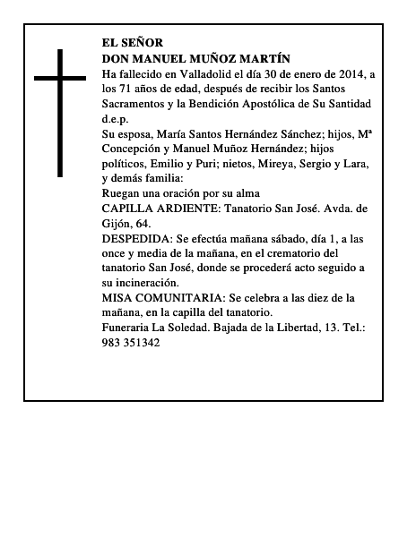 Don Manuel Muñoz Martín