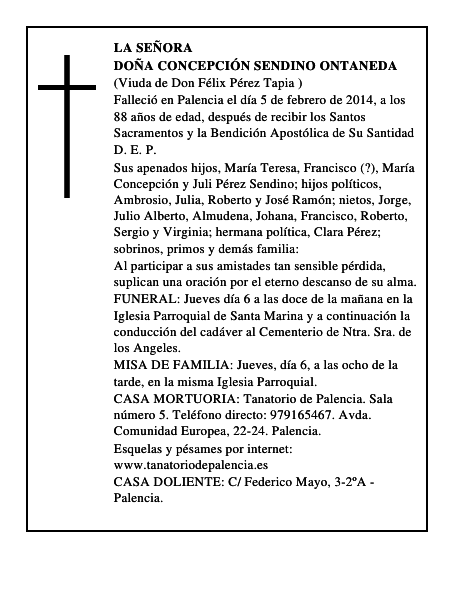 Doña Concepción Sendino Ontaneda