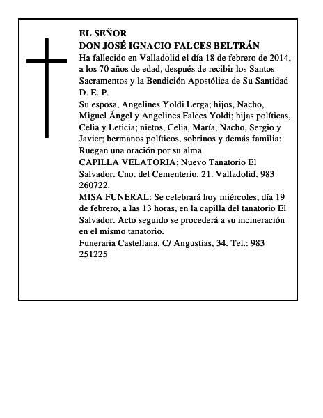 Don José Ignacio Falces Beltrán