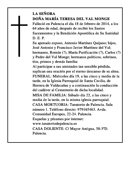 Doña María Teresa del Val Monge