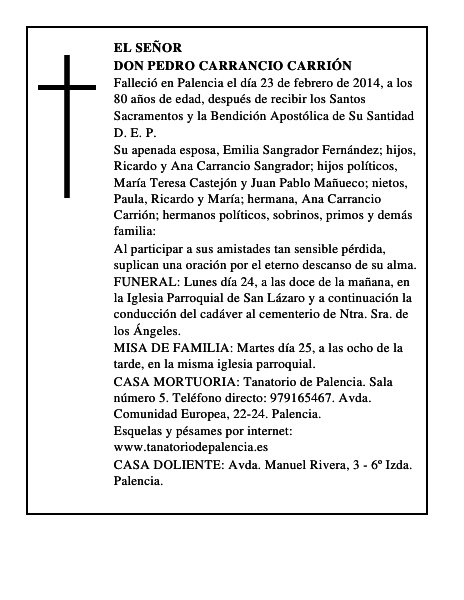 Don Pedro Carrancio Carrión