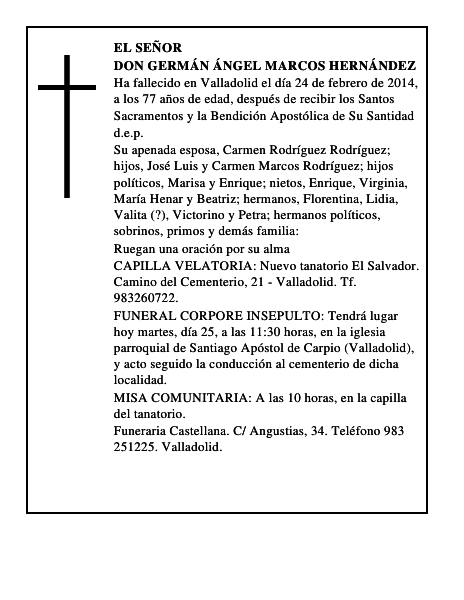 Don Germán Ángel Marcos Hernández
