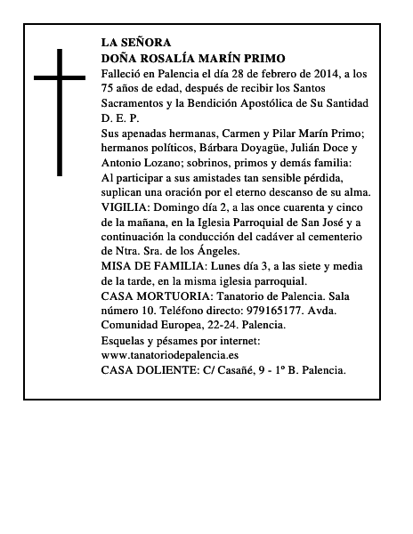Doña Rosalía Marín Primo