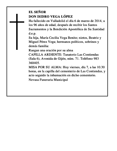 Don Isidro Vega López