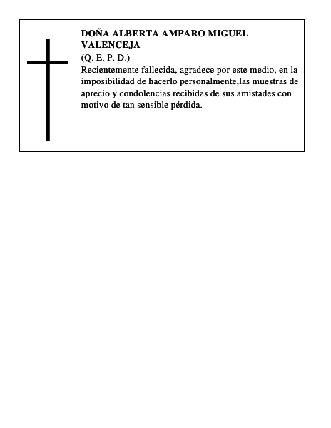 Doña Alberta Amparo Miguel Valenceja