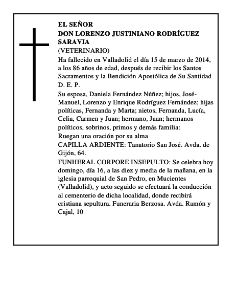 Don Lorenzo Justiniano Rodríguez Saravia
