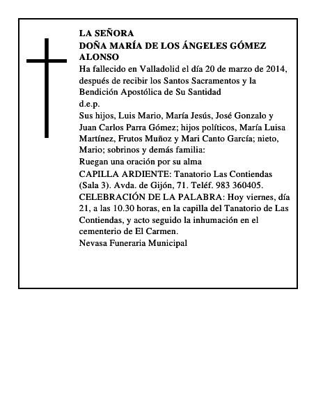 Doña María de los Ángeles Gómez Alonso