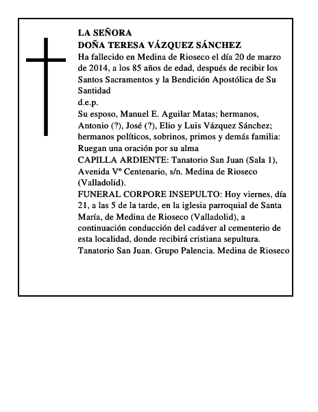 Doña Teresa Vázquez Sánchez
