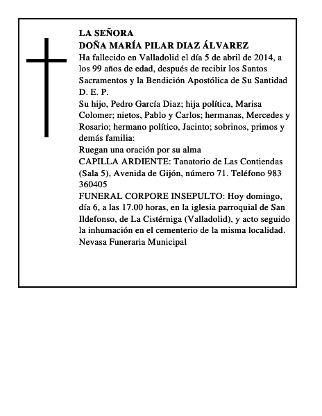 Doña María Pilar Diaz Álvarez