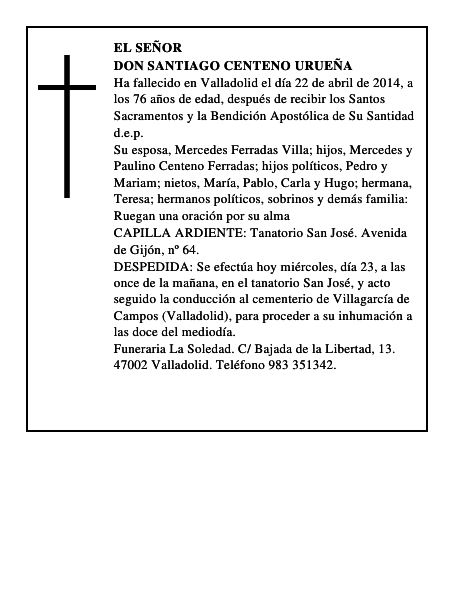 Don Santiago Centeno Urueña